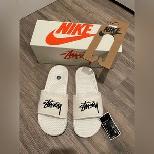 Stussy x Nike Benassi Slides Sail/Cream